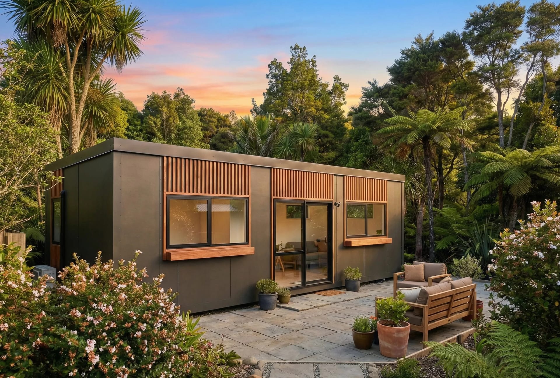 One-bedroom portable cabin with modern design